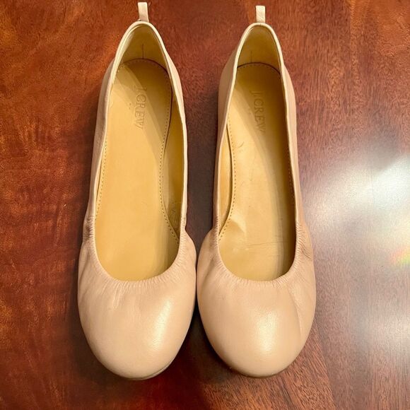 EUC J.Crew Factory Cece Ballet Flats in Nude Leather Size 8.5 M - Picture 2 of 7